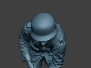 german soldier ww2 digging g6 Modello di stampa 3D
