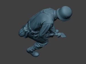 german soldier ww2 digging g6 Modello di stampa 3D