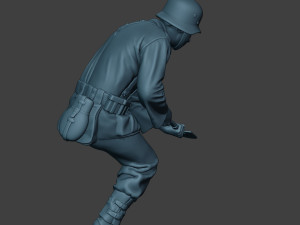 german soldier ww2 digging g6 Modello di stampa 3D