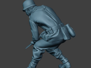 german soldier ww2 digging g6 Modello di stampa 3D