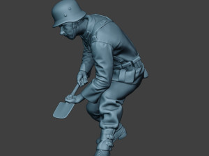 german soldier ww2 digging g6 Modello di stampa 3D