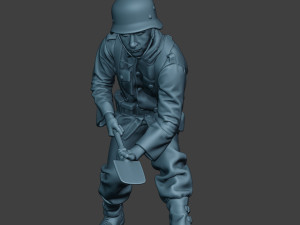 german soldier ww2 digging g6 Modello di stampa 3D