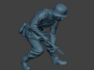 german soldier ww2 digging g6 Modello di stampa 3D