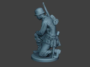 german soldier ww2 praying g6 3D Print Model
