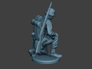 german soldier ww2 praying g6 3D Print Model