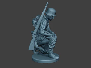 german soldier ww2 praying g6 3D Print Model