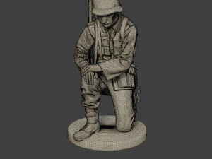 german soldier ww2 praying g6 3D Print Model