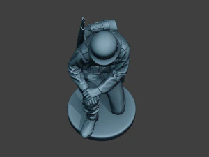 german soldier ww2 praying g6 3D Print Model