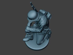 german soldier ww2 praying g6 3D Print Model