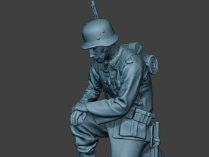 german soldier ww2 praying g6 3D Print Model
