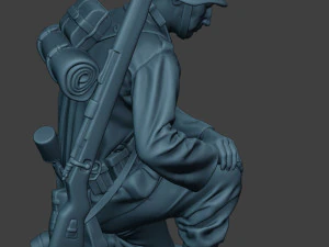 german soldier ww2 praying g6 3D Print Model