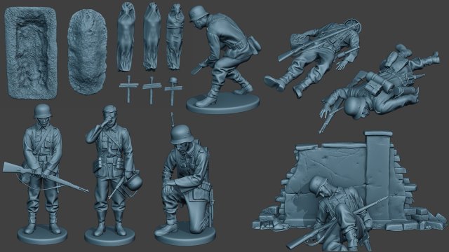 german soldier ww2 g6 pack1 3D प्रिंट मॉडल .c4d .max .obj .3ds .fbx .stl .blend 