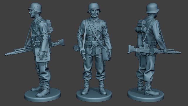 german soldier ww2 mg42 stand g7 3D 打印模型 .c4d .max .obj .3ds .fbx .stl .blend 