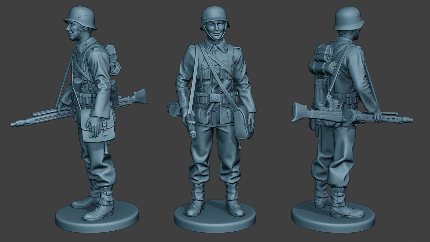 german soldier ww2 mg42 stand g7 3D Print Model .c4d .max .obj .3ds .fbx .stl .blend