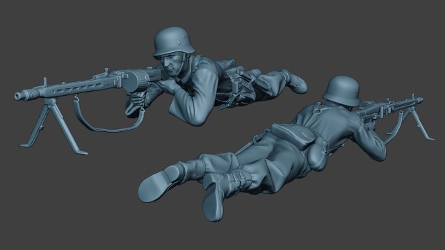 german soldier ww2 mg42 shoot down g7 Modèles 3D en vedette .c4d .max .obj .3ds .fbx .stl .blend 