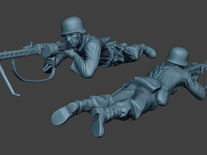 german soldier ww2 mg42 shoot down g7 3Dプリントモデル