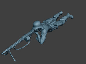 german soldier ww2 mg42 shoot down g7 Modèles 3D en vedette