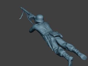 german soldier ww2 mg42 shoot down g7 Modèles 3D en vedette