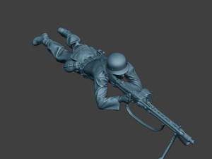 german soldier ww2 mg42 shoot down g7 Modèles 3D en vedette