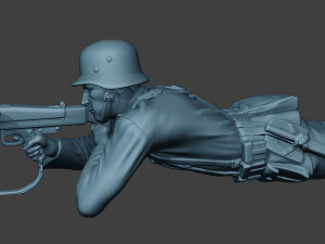 german soldier ww2 mg42 shoot down g7 Modèles 3D en vedette