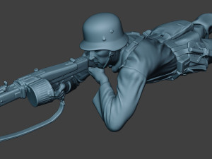 german soldier ww2 mg42 shoot down g7 Modèles 3D en vedette