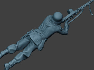 german soldier ww2 mg42 shoot down g7 Modèles 3D en vedette