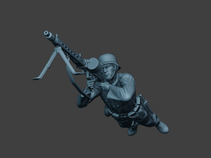 german soldier ww2 mg42 shoot down g7 Modèles 3D en vedette