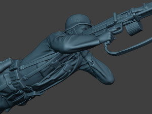 german soldier ww2 mg42 shoot down g7 Modèles 3D en vedette