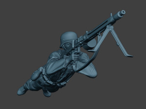 german soldier ww2 mg42 shoot down g7 Modèles 3D en vedette