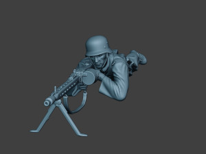german soldier ww2 mg42 shoot down g7 Modèles 3D en vedette