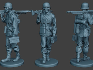 german soldier ww2 mg42 walk g7 Modelo de impresión 3D