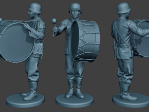 german musician soldier ww2 stand bass drum g8 3D Print Model