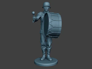 m&uacute;sico alem&atilde;o soldado ww2 stand bumbo g8 Modelo de Impressão 3D
