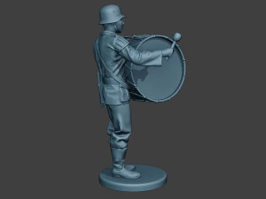 m&uacute;sico alem&atilde;o soldado ww2 stand bumbo g8 Modelo de Impressão 3D