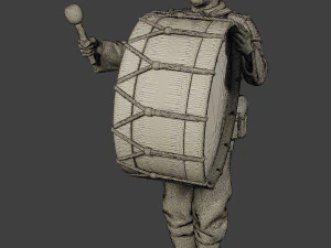 m&uacute;sico alem&atilde;o soldado ww2 stand bumbo g8 Modelo de Impressão 3D
