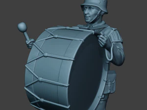 m&uacute;sico alem&atilde;o soldado ww2 stand bumbo g8 Modelo de Impressão 3D
