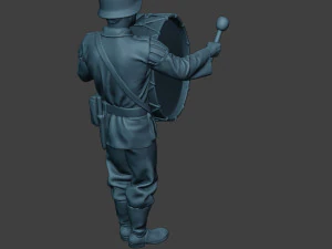 m&uacute;sico alem&atilde;o soldado ww2 stand bumbo g8 Modelo de Impressão 3D