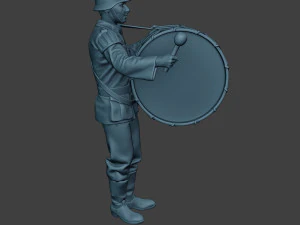 m&uacute;sico alem&atilde;o soldado ww2 stand bumbo g8 Modelo de Impressão 3D
