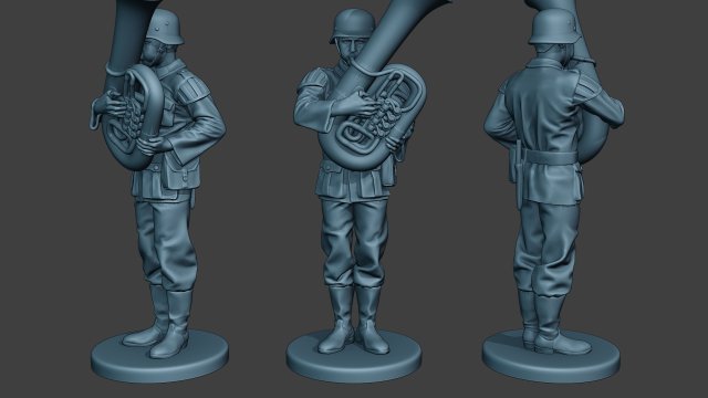 german musician soldier ww2 stand bass horn g8 3D Принт Модель .c4d .max .obj .3ds .fbx .stl .blend 