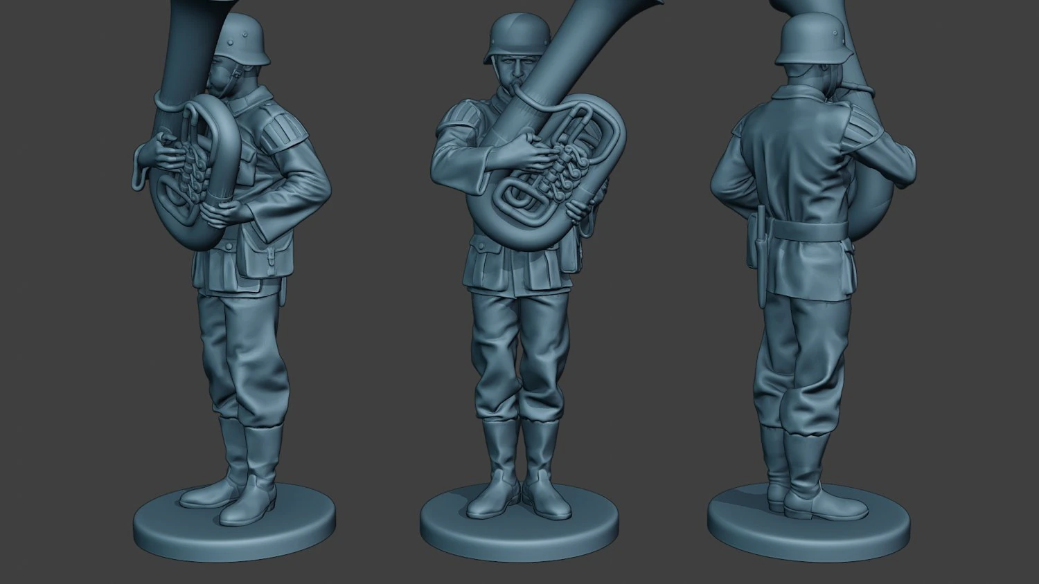 german musician soldier ww2 stand bass horn g8 3D Print Model .c4d .max .obj .3ds .fbx .stl .blend 