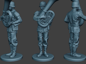 german musician soldier ww2 stand bass horn g8 3D Print Model