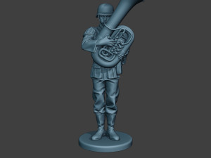 german musician soldier ww2 stand bass horn g8 3D Принт Модель