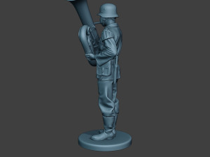 german musician soldier ww2 stand bass horn g8 3D Принт Модель
