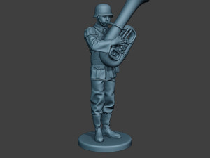 german musician soldier ww2 stand bass horn g8 3D Принт Модель