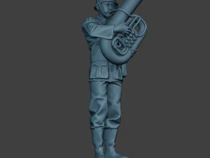 german musician soldier ww2 stand bass horn g8 3D Print Model
