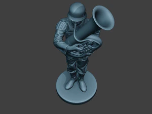 german musician soldier ww2 stand bass horn g8 3D Print Model