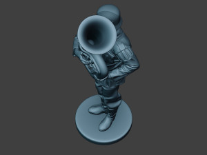 german musician soldier ww2 stand bass horn g8 3D Принт Модель