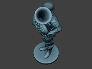 german musician soldier ww2 stand bass horn g8 3D Print Model