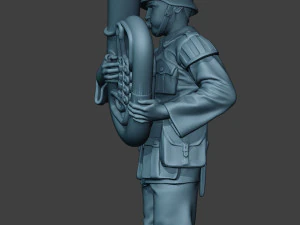 german musician soldier ww2 stand bass horn g8 3D Print Model