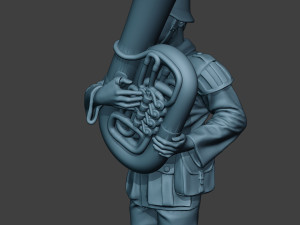 german musician soldier ww2 stand bass horn g8 3D Принт Модель